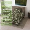 Willow Dark Green Floral 290 TC Cotton Flat Single Size Bedsheet with 1 Pillow Cover – Threads
