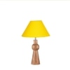 Devansh Yellow Cotton Table Lamp With  Wood Natural Base (10X18 Inches)-31