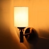 Devansh Metal Electric Wall Light in Gold Colour with off-white Shade Count of 1 Light