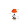 Kaia Orange cotton Table lamp with Wood & Iron Base