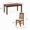 Globally Indian Corinne Solid Sheesham Wood 6 Seater Dining Table Set 6 Chairs Beige