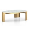 Riva Organic Metal And White Banswara Coffee Table In Brushed Gold Finish