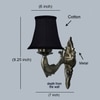 Devansh Gold Antique Wall Mounted Lamp With Black  Cotton Shade