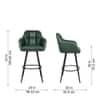 Doe Buck Luxury Faux Leather Counter Height Bar Stool in Green Colour
