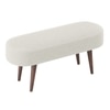 Onda Solid Wood Bench In Mango Walnut Finish and White Boucle Colour