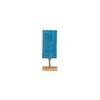 Flannery Turquoise Jute lamp with Square Natural Wood Base
