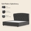 Holmebrook Engineered Wood King Size Drawer Storage Upholstered Bed In Urban Grey Colour
