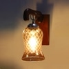 Devansh Solid Wood Electric Wall Light in Brown Colour with Lavender Shade Count of 1 Light