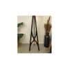 Julius Wooden Floor Lamp with Brown Base and Jute Fabric Lampshade