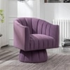 Morrow Swivel Solid Wood Round Chair in Purple Colour