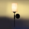 Devansh Metal Electric Wall Light in Black Colour with White Shade Count of 1 Light