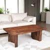 Kassel Sheesham Wood Contemporary Rectangle Coffee Table In Natural Teak Finish