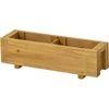 Wooden Slim Herb Planter with Divider Natural 60 cm