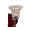 Devansh Solid Wood Electric Wall Light in Brown Colour with Transparent Shade Count of 1 Light