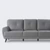 Riga 5 Seater Velvet Fabric Left Hand Side Lounger in Dark Grey