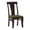 Fabio Solid Wood Dining Chair in Mahogany Finish & Olive Green Colour - Set of 2