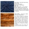 Milford Sheesham Wood Accent 3 Seater Dining Bench in Navy Blue Mosha Velvet