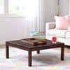 Sydney Sheesham Wood Contemporary Square Coffee Table In Dark Walnut Finish
