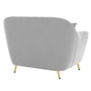 Rivo Velvet 1 Seater Sofa in Grey Color