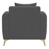 Daraco Velvet 1 Seater Sofa in Dark Grey Color