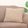 Tagus Khaki Cotton Knitted Cushion Cover 16X16 Inches