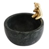 Marble Nut candy  Bowl Brass Teddy embedded