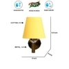 Devansh Metal Electric Wall Light in Gold Colour with Yellow Shade Count of 1 Light