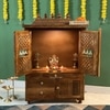 D'Dass Honey Finish Solid Sheesham Wooden Temple For Pooja