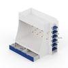Galaxy Glide Bunk Bed With Drawers Storage And Ladder Space Print At The Back In White and Blue Colour