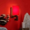 Devansh Solid Wood Electric Wall Light in Red Colour with Red Shade Count of 1 Light