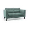 Lewis Sofa Set (Colour : Dusty Turquoise Velvet, Cushion : Soft, Seater : 3+2+1)