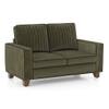 Apollo Neo  High Back 2 Seater  Fabric Sofa In Deep Olive Velvet Colour