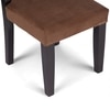 Newport wood Set of 2 Dining Chairs in Taupe Brown Velvet Upholstery with MAHAGONY FINISH