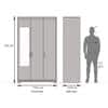 Miller 3 Door Wardrobe With Mirror and Lock in Two Tone Finish