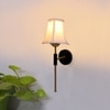 Devansh Metal Wall Mounted Lamp With Off-White Cotton Shade