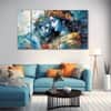 The Castle Decor Premium Radha Krishna Wall Art Wooden Framed Digital Painting 27x48 Inch (Style 3)