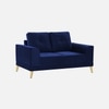 Nency Velvet 2 seater Sofa Navy Blue