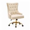 Doe Buck Swen Luxury Beige Tufted Velvet Office Chair