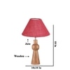Devansh Pink Jute Table Lamp With  Wood Natural Base (10X18 Inches)-35