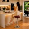 Doe Buck Linon Adjustable Bar Stool in Brown Colour with Chrome Base