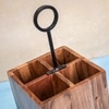 Ireka Home Block Buddy Utensils Holder – Wooden Cutlery Organizer Stand