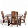 Columbus Sheesham Wood 4 seater Dining Table Set in Teak Finish