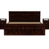 Moglis Solid Wood Queen  Size Bed With Box Storage (Walnut Finish)
