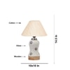 Devansh Conical Off White Cotton Shade Lamp With Wood & Mosaic Glass Base For Decoration/Office/Home/Gifting/Study For Decoration/Office/Home/Gifting/Study -(10X10X14.5) Inches -A