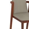 Dane Solid Wood Dining Table 6 Seater with 6 Harper Single Solid Wood Dining Chairs (Finish: Honey, Colour: Taupe Leatherette)