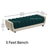 Resco  Velvet 2 Seater 5 Feet Ottoman Bench in T Blue & Cream Color