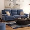 Emila Fabric Three Seater Motorized Recliner in Blue Colour