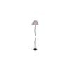 Pearl Grey Fabric Floor Lamp with Black Iron Base