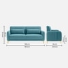 Monly Velvet 3 Seater Sofa Aqua Blue Color
