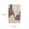 Handmade Wool Area Rug Modern Abstract Wave Brown Beige 10 x 14 Feet Carpet